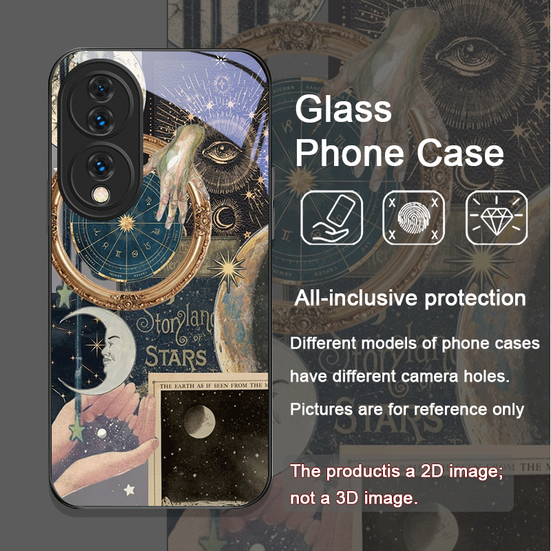 별자리 태양 달 별 무늬 강화유리 휴대폰 케이스 (화웨 - Huawei Mate 60 리뷰 및 가격